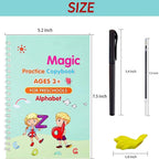 Reusable Magic Practice Copybook Set for Kids – 4 Books + 5 Pens + Eraser | ABC, Numbers, Math & Handwriting Practice | Preschool Learning Kit