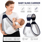 Baby Sling Carrier – Adjustable Breathable Cotton Mesh Baby Holder for Newborns & Infants