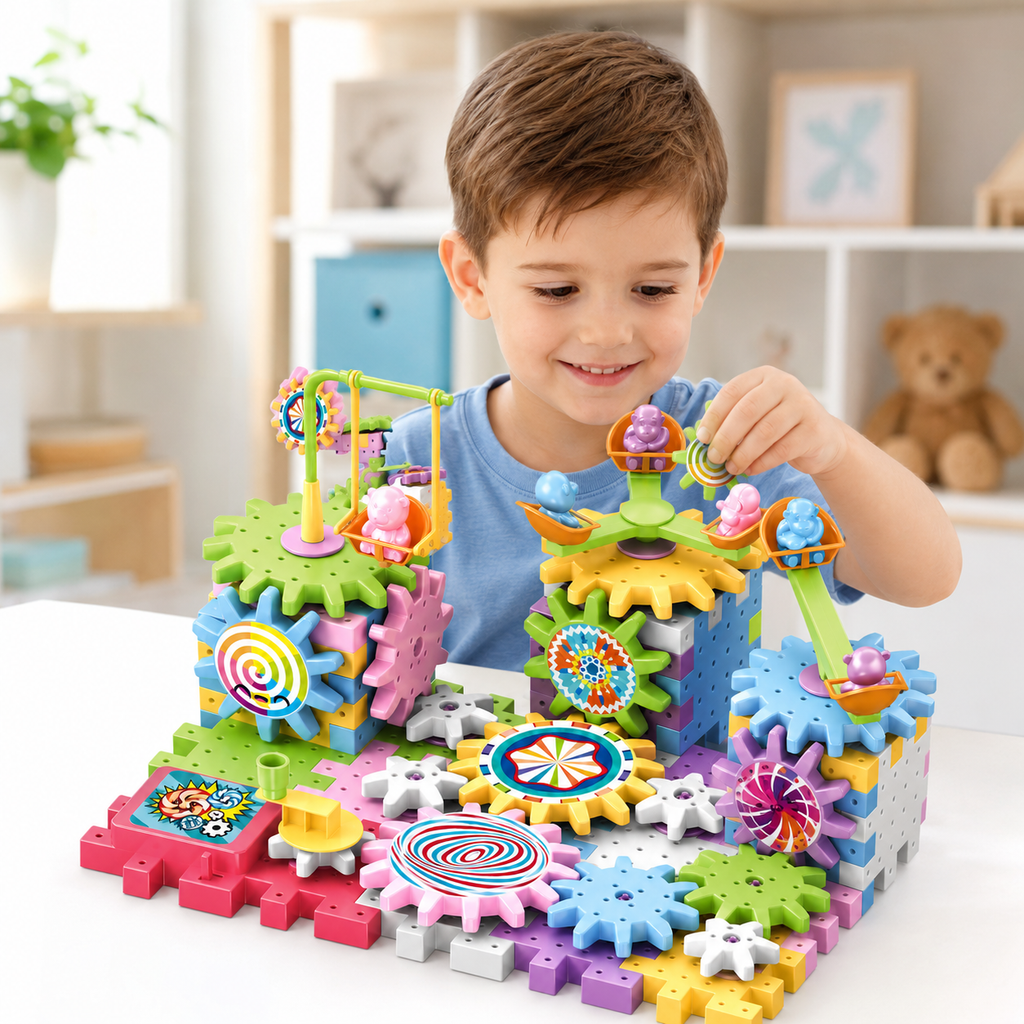 Rotating Gear Building Blocks for Kids | STEM Learning Toy