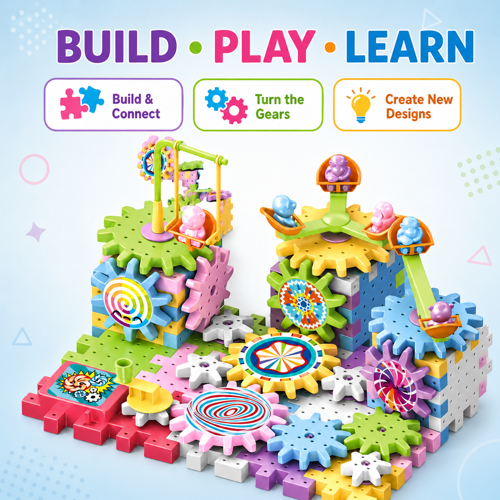 Rotating Gear Building Blocks for Kids | STEM Learning Toy