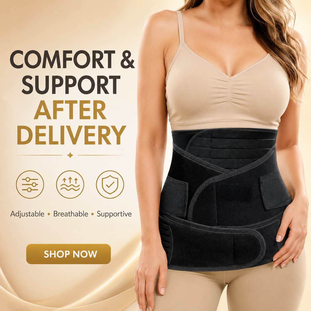 Post Pregnancy Belly Support Belt for Women – 3-in-1 Adjustable Postpartum Abdominal Binder with Waist & Back Support, Breathable Belt After Delivery